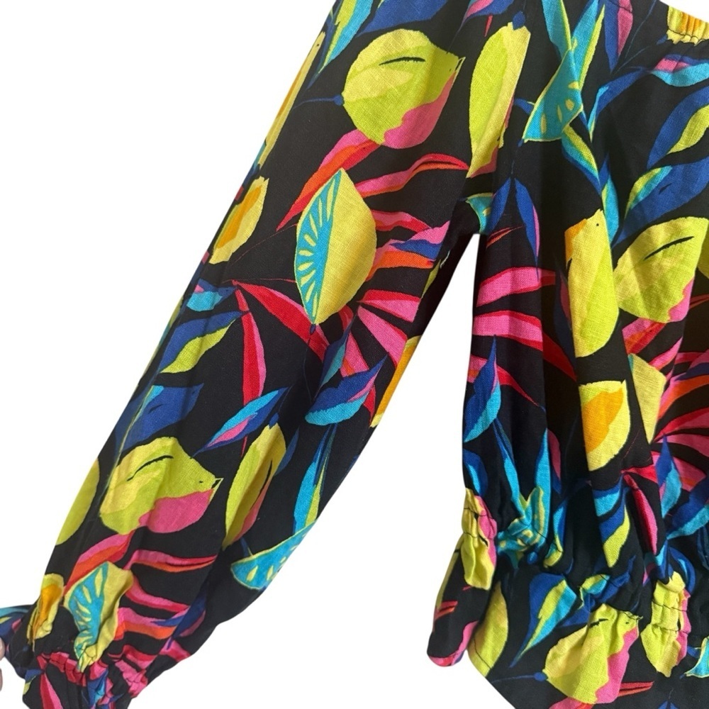 Tabitha Brown x Target NWT Lemon Print Bardot Top Women’s Size Medium - Picture 7 of 14